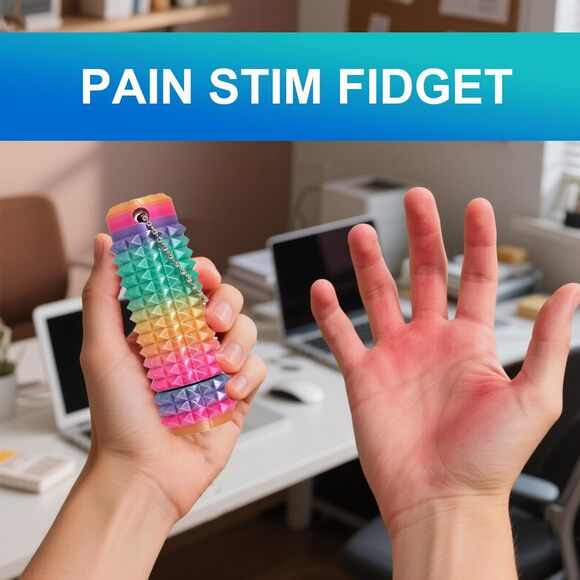 3PC Spiky Fidget Toys Adults, Pain Stim Sensory Keychain Anxiety Stress Relief - Picture 6 of 10